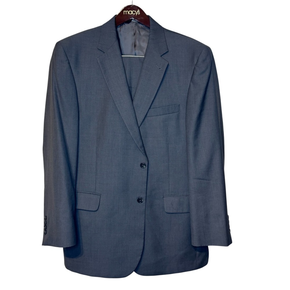 Jos. A. Bank Signature Series Mens Suit Gray Wool Silk Gordon 44R 38x30